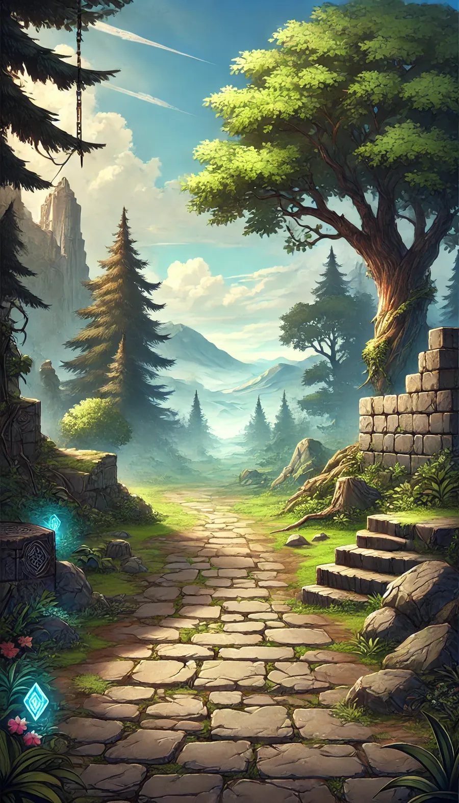 WalkAura key art: an adventurer on a torchlit path